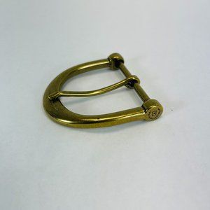 Vintage Large Heavy Solid Brass Belt Buckle - 2 5/8” Wide X 2 5/8” Long